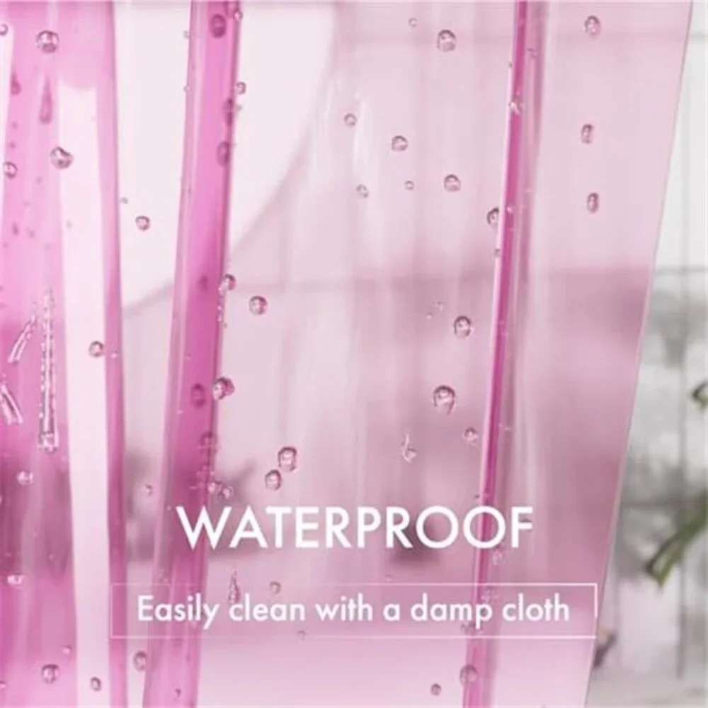 Shower Curtain Liner, 72x72 Transparent Hot Pink Shower Liner Lightweight
